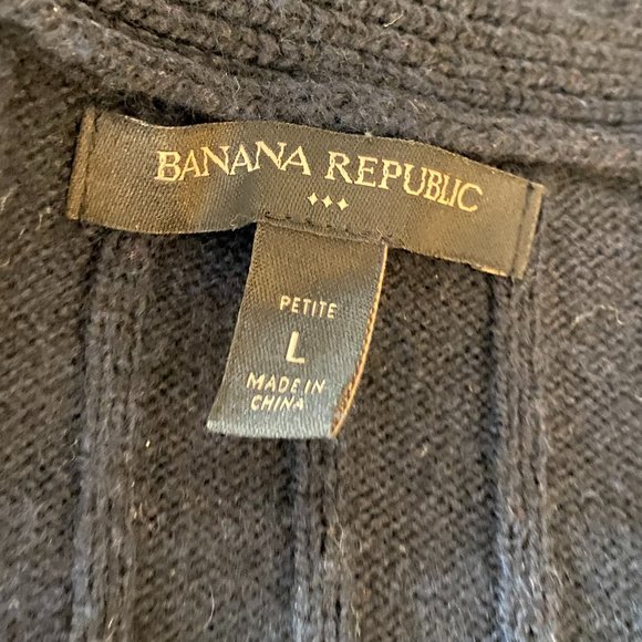 BANANA REPUBLIC Cardigan Open Front Wool Cotton Blend Size Large Petite - Picture 7 of 9